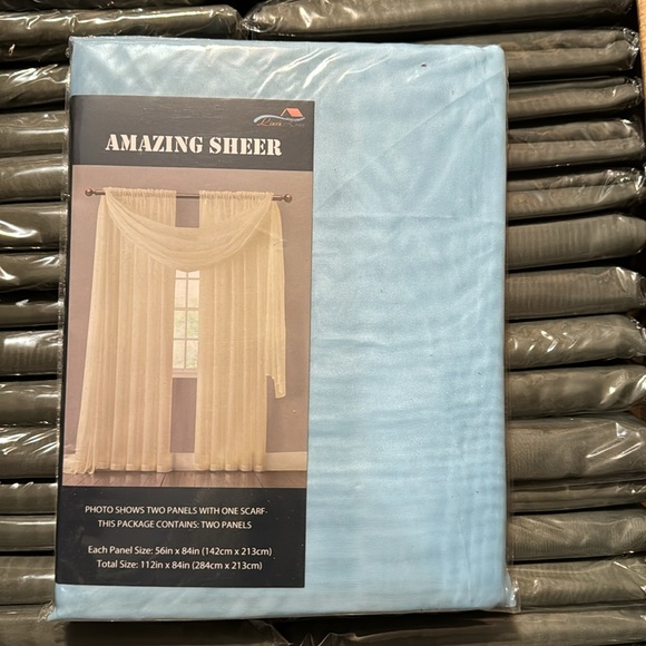 Amazing Sheer Baby blue 2 window panels - Picture 3 of 4